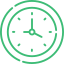 Icono de reloj de horario de atención.